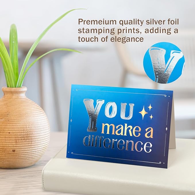 30 Employee Appreciation Cards Bulk with Envelopes - Teacher Thank You Cards 300GSM Blank Greeting Cards for Teachers, Employees, Nurse, Volunteers and Doctor