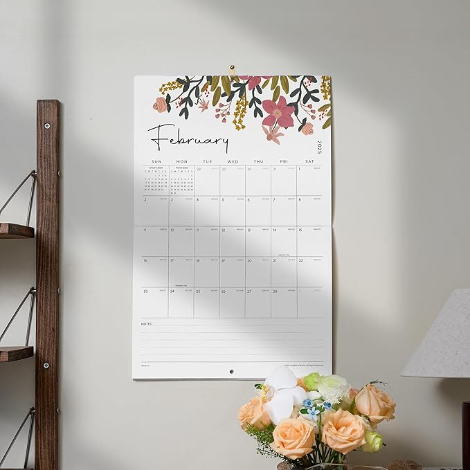 2025 Wall Calendar, Cabbrix Large Wall Calendar 2025-2026, 22 3/4" x 14 3/4", Calendar from January 2025 to July 2026,Monthly Calendar Perfect for Organizing & Planning, Floral Design