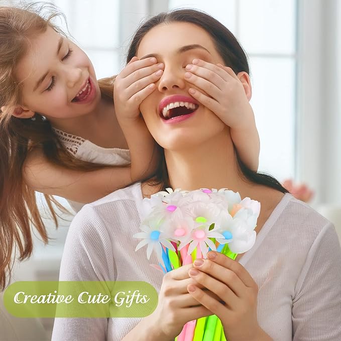 18 Pieces Color Changing Flower Pens Colorful Gel Ink Ballpoint Rose Pens for School Home Office Presents(Daffodil Lampranthus Spectabilis Tulip Rose)