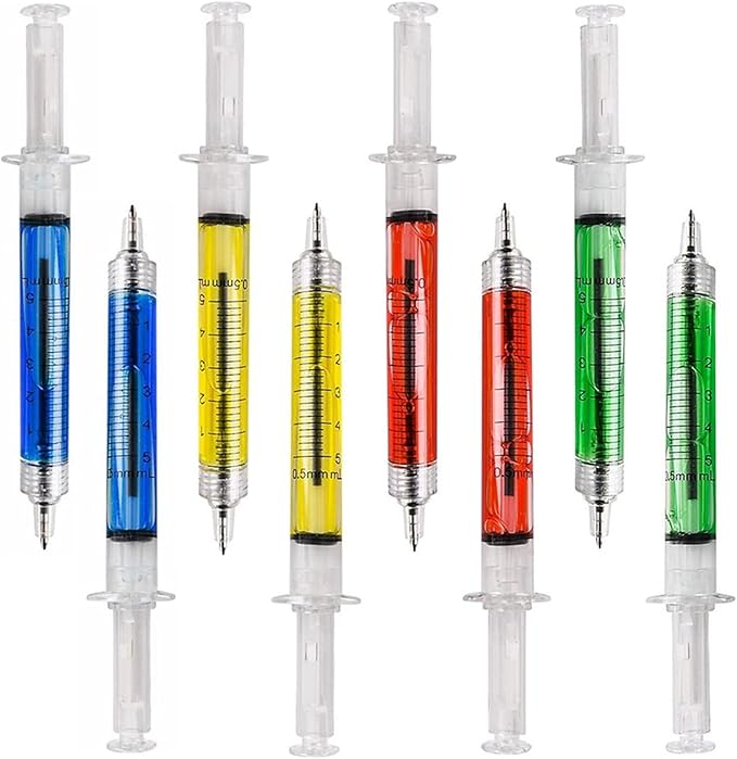 40PCS Syringe Ballpoint Pen Assorted Colors Syringe Shape Pen Novelty Pen for Nurses,Imaginary Doctor Play,Nursing Student Party Favor Gifts