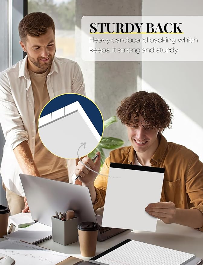 12 Pack Note Pads 8.5 x 11 White Legal Pads 8.5 x 11 Wide Ruled Lined Writing Pads Legal Notepads Legal Ruled White Lined Paper Pads 8.5 x 11 Inch 30 Sheets Per Writing Pad for School, Office, Home