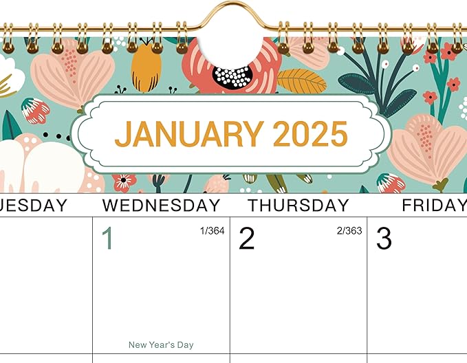 2025 Wall Calendar - Wall Calendar 2025, Jan. 2025 to Jun. 2026, 14.8" x 11.4" Monthly Wall Calendar with Julian Date, Calendar 2025 with Thick Paper