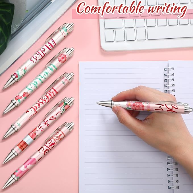 24 Pcs Mothers Day Pen Bulk Appreciation Gift for Mom Party Favors Birthday Cute Pen for Mother Thank You Gift for Women Desk Decoration Journaling Stationery Accessories Office Group Souvenir
