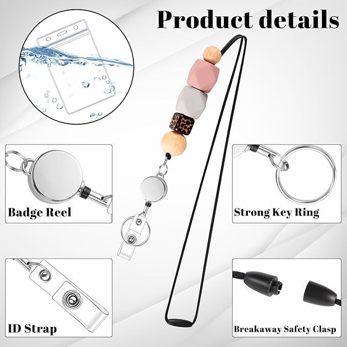 6 in 2 Set Retractable Lanyard for ID Badges, Teacher Lanyard with ID Holder Cute Lanyards for Women Nurse Teacher Appreciation Gifts Office Gift for Coworkers