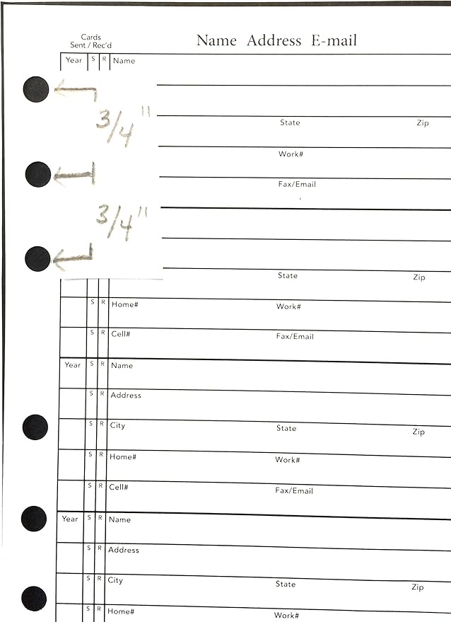 4 3/4 x 6 Inch Address Book Refill Unique Smaller Not Common Size fits older Hallmark and other Brands Please Measure Your Page Size Before Ordering