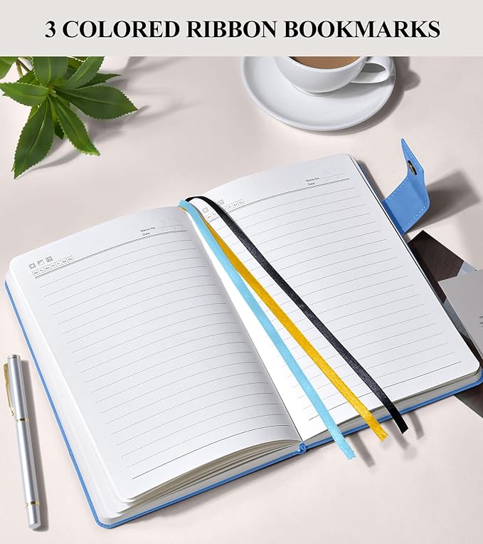 365 Page Thick Lined Journal Notebook for Men Women, B5 Large Leather Journals for Writing, Hardcover Notebooks for Work, School, Note Taking, Business, Travel Diary, College Ruled 7.6" x 10"