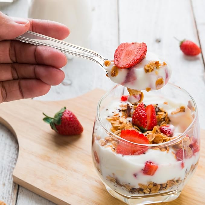 300 Count Extra Heavy Duty Clear Plastic Silverware, 100 Forks, 100 Spoons, 100 Knives, BPA-Free, Heat Resistant, Disposable Plastic Utensils Set, Plastic Cutlery Set, Plasticware Bulk