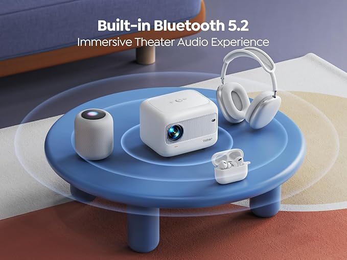 [Electric Focus]Mini Projector with 5G WiFi and Bluetooth 5.2,YABER 18000 Lumen 1080P Outdoor Projector Support ±40° Keystone Correction,Portable Projector for Phone/ TV Stick/Laptop/PS5