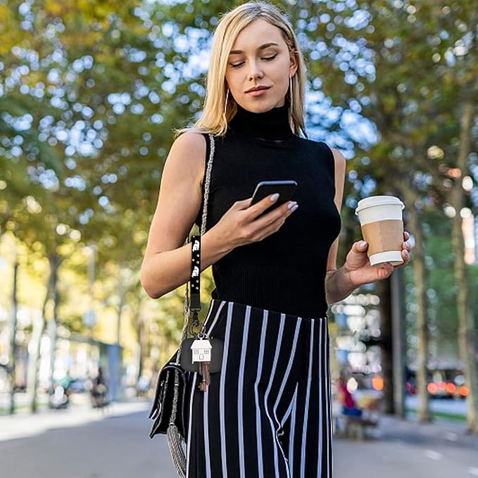 Keychain Lanyard for Women and Men, Wrist Lanyard Key Chain Holder with Key Rings, Wristlet Strap Lanyard for Car Keys ID Badge Wallet Card Holder(Orange)