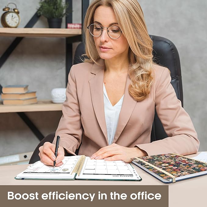 2025 Planner, Weekly and Monthly Planner, 12 Month (Jan 2025 - Dec 2025), Hardcover 2025 Calendar Planner Book with Monthly Tabs, Inner Pocket, Spiral Bound, Perfect for Office Home School Supplies - A5 (6.3" x 8.5"), Whale