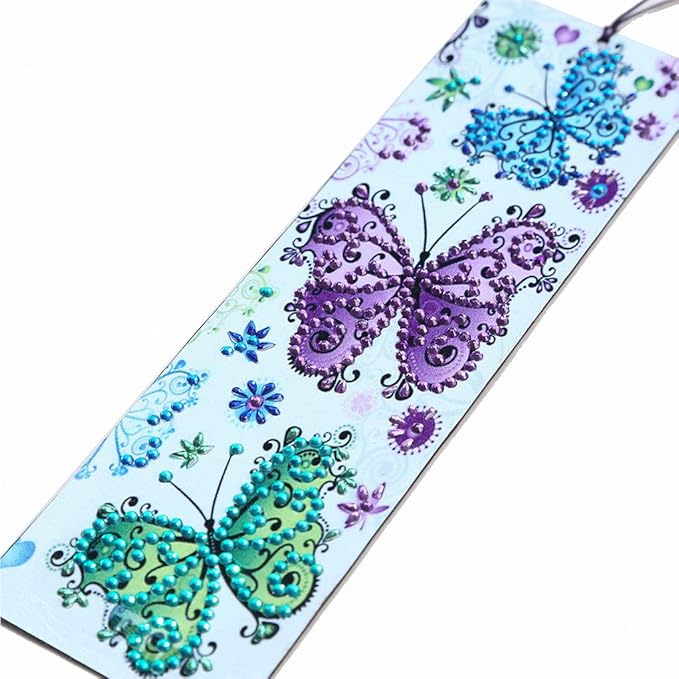 2Pack Diamond and Painting Bookmarks DIY Bookmarks with Tassel Great Gifts for Christmas, Thanksgiving, New Year, Birthday