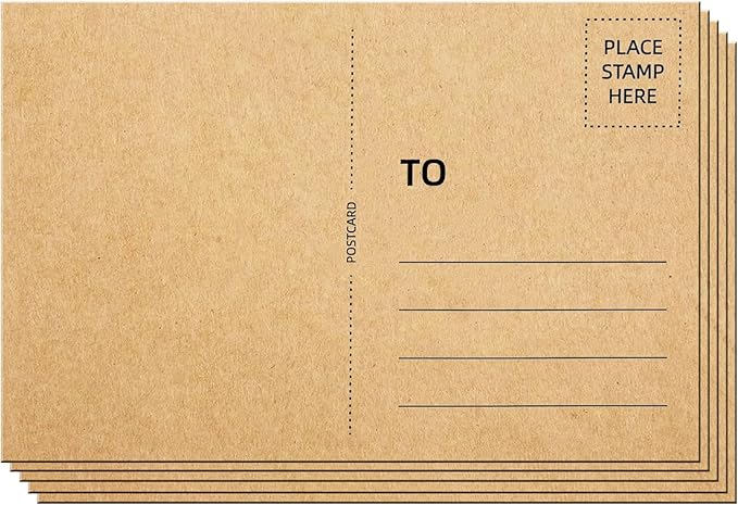 50 Pack Blank Postcard for Mailing, 4x6 Thick 14pt Mailable Post Cards Set for DIY Greeting Cards Thank You Card and More (Kraft)