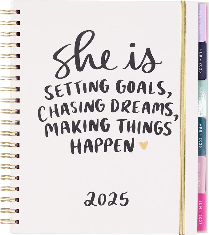 2025 Eccolo Large Spiral Agenda Planner, Hardcover, Weekly & Monthly Pages, 12 Month, Art + Quotes (Extra Large - 9" x 10.5")