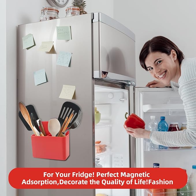 Magnetic Pen Holder,2 Pack Magnetic Dry Erase Marker Holder with Generous Compartments,Strong Magnet Storage Marker Pen Pencil Organizer for Refrigerator,Whiteboard,Locker Accessories