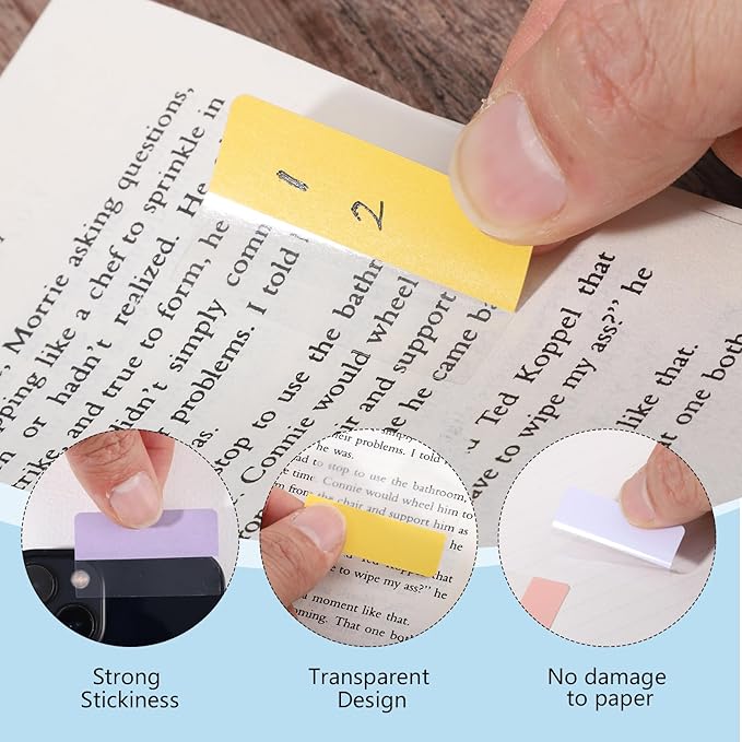 240 Pcs Sticky Index Tabs, 1.8×1inch Colored Book Sticky Tabs for Notebooks, Repositionable Page Tabs for Notebooks File Classification