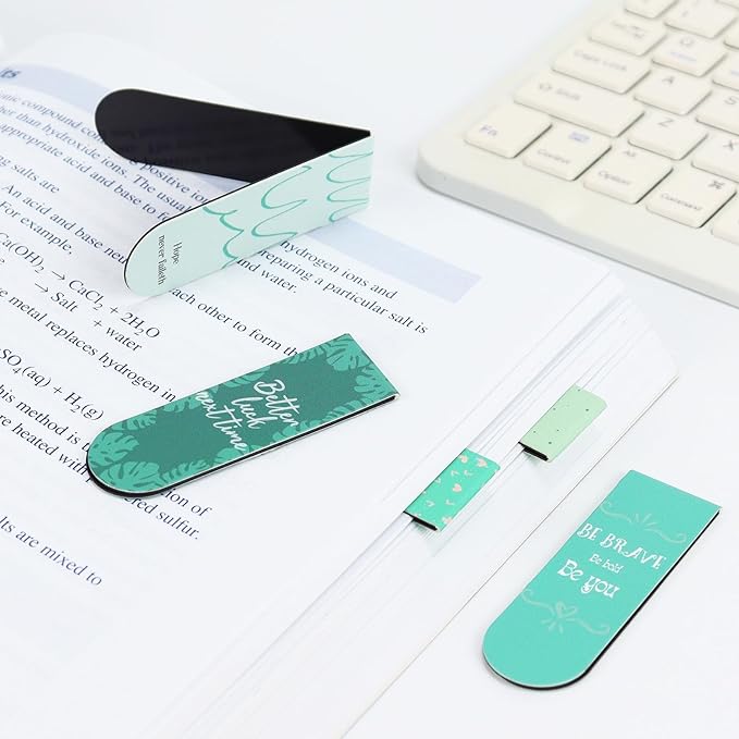 5Pcs Magnetic Bookmarks T-S Bookmarks Page Markers for Fans Readers, Women, Book Lovers, Students Teachers, Funny Office Supplies Stationery Gifts Used in Office, School, Home (Plant)