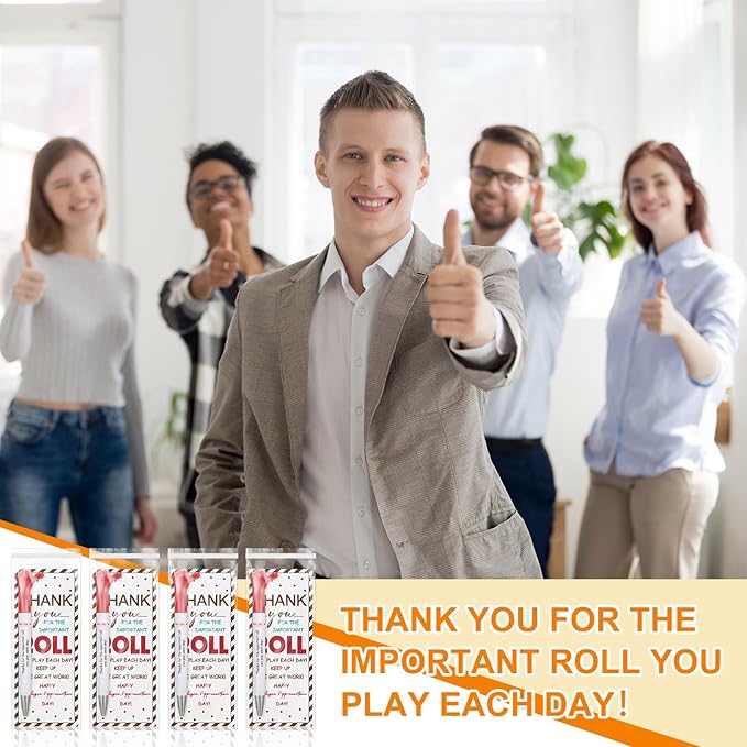 24 Sets Employee Appreciation Gifts Bulk Include Thumbs up Ballpoint Pens Thank You Card with Tie Thank You Gifts for Staff Coworkers Teachers Teem Volunteers Nurse