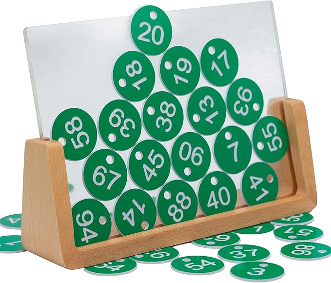 StayMax Plastic ID Number Tags Engraved Tags Key Tags Without Key Rings (1-100, Green)