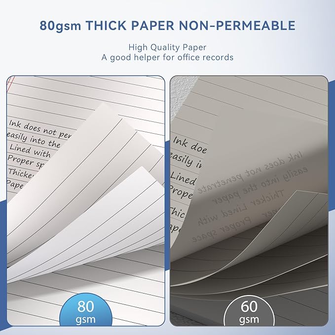 24 Pack of Legal Pad Writing Pads 5" x 8" Notepad 80gsm Recycled Paper Small Legal Pads 25 Lines Note Pads Perforated Legal Pads 720 Sheets Double-Sided Printing Printed Legal Pads for School,