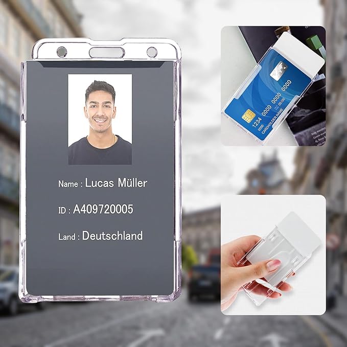 VIQWYIC 2 Pack Retractable ID Badge Holder with Clip, Bling Badge Reels with Clear Card Holders for Office Worker Teacher Doctor Nurse (Silver)