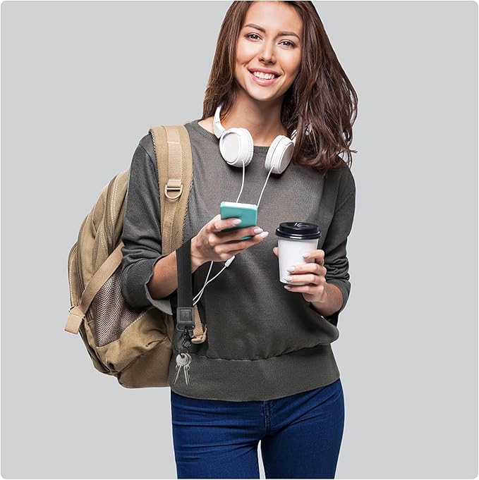 Fishent Stretchy Wristlet Keychain,Braided Cute Wrist Lanyards for Keys, Key Chain Holder for Women Men, Wrist Strap Keychain for Car Keys Phone Camera Wallet ID Badges Card (Black)