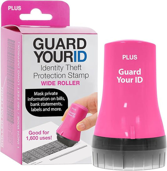 Guard Your ID Wide Advanced Roller 2.0 Identity Theft Prevention Security Stamp Pink