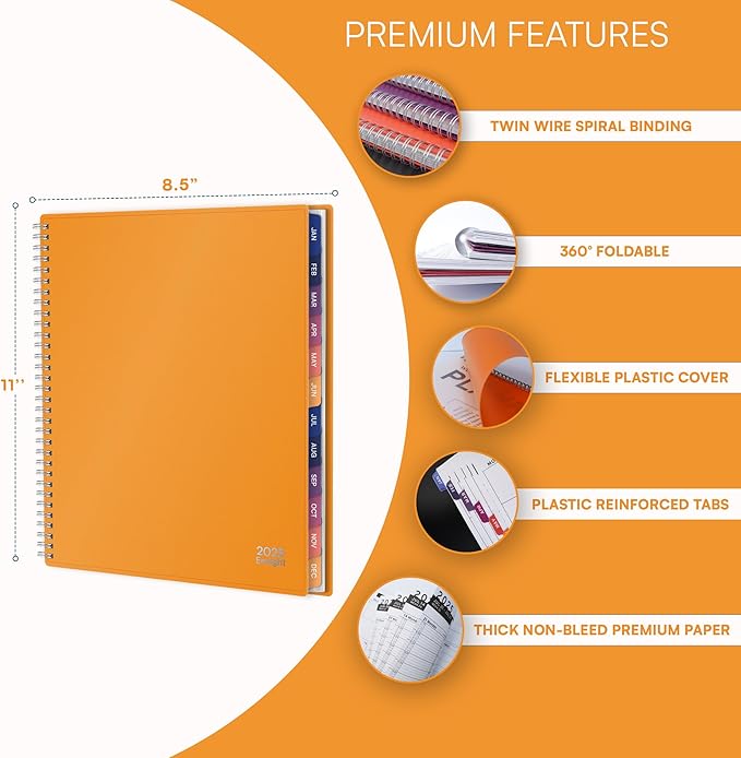 2025 Appointment Book & Planner- Ensight 8.5 x 11 inches, Large Tabbed Daily Hourly Weekly Planner, Calendar & Schedule Book 15-Minute time Slots, Business & Personal Planner Jan 2025- Dec 2025- Yellow