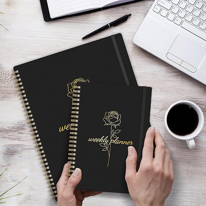 2025 Planner Weekly and Monthly, Calendar Planner with Monthly Tabs, 2025 Weekly Planner from Jan 2025 - Dec 2025, Weekly Monthly Planner with Spiral Binding- 8.5" x 11", Black