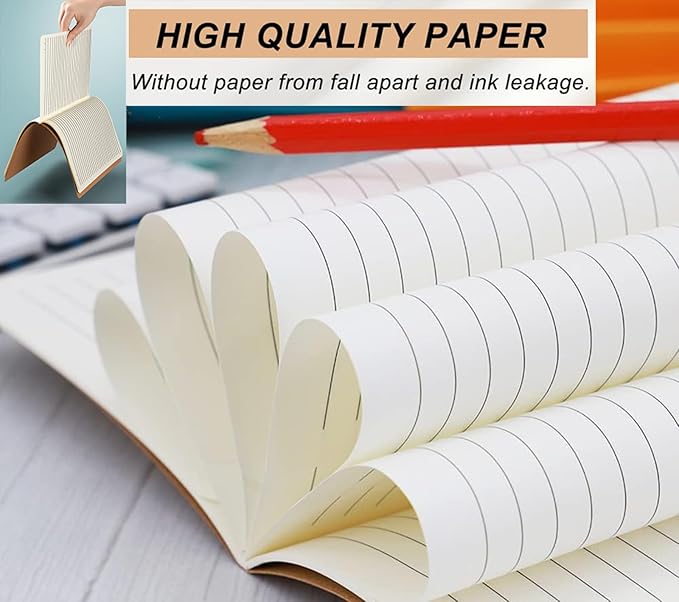 24 Pack A5 Kraft Notebook,Lines Pages - 60 Pages (30 Sheets), Wide Ruled,8.3”x 5.5” Small Kraft Notebook