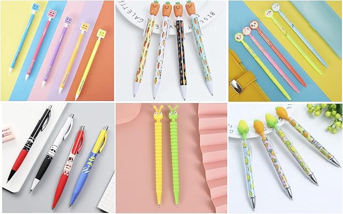 12 Cute Kawaii Mechanical Pencils With Erasers And Leading Refills Style Mixed
