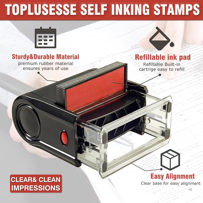 Copy Stamp Self Inking Rubber Office Self Inking Copy Message Stamp Office Supplies- Red Ink one line