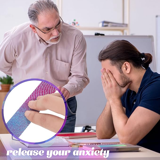 36 Pieces Anxiety Sensory Stickers Cute Fidget Textured Strips Toys Anti Stress Tactile Rough Sensory Calm Textured Strips Adhesives Anxiety Relief for Adults Teens Desk Classroom (Gradient Style)