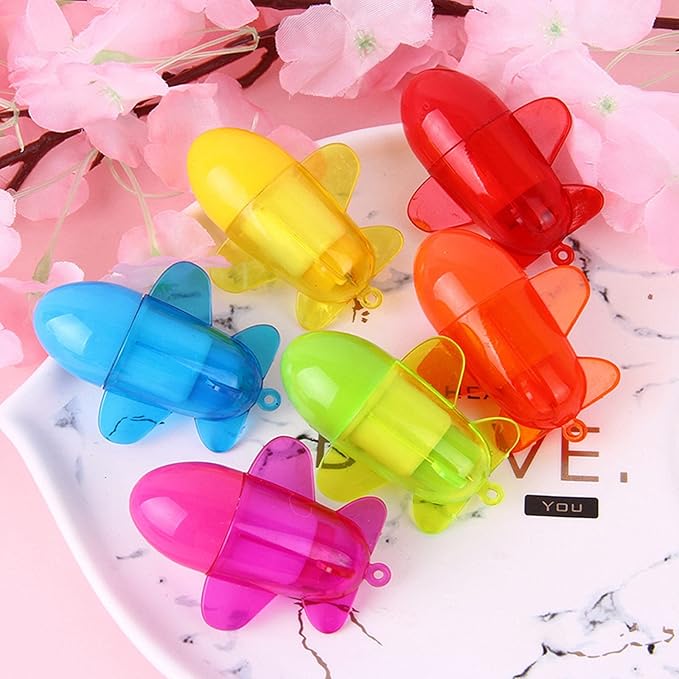 30pcs Mini Plane Ballpoint Pen Cute Cartoon Retractable Ball Pen for Kids (Random Color)
