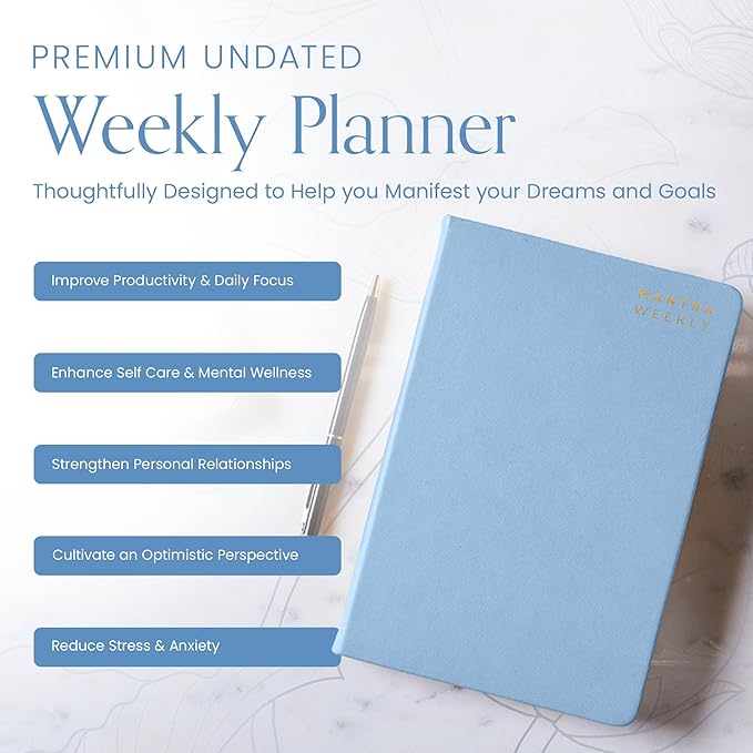 2025-2026 Daily & Weekly Planner - 8.5x11 A4 Size - Mantra Planner (5" x 8", Blue)