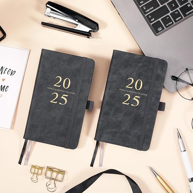 2025 Pocket Planner/Calendar - Pocket Planner 2025, JAN 2025 - DEC 2025, Pocket Calendar 2025 for Purse, 6.3'' × 3.8'', Elastic Bound, Bookmark, Inner Pocket, Agenda Planner with Pen Holder