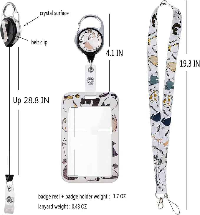 Blue Art Starry Night Lanyard for Keys ID Badge Holder Lanyard & Retractable Badge Reel Clip Cool Van Gogh Key Lanyard for Women Men Girls for ID Badges Nurse Neck Lanyard ID Holder