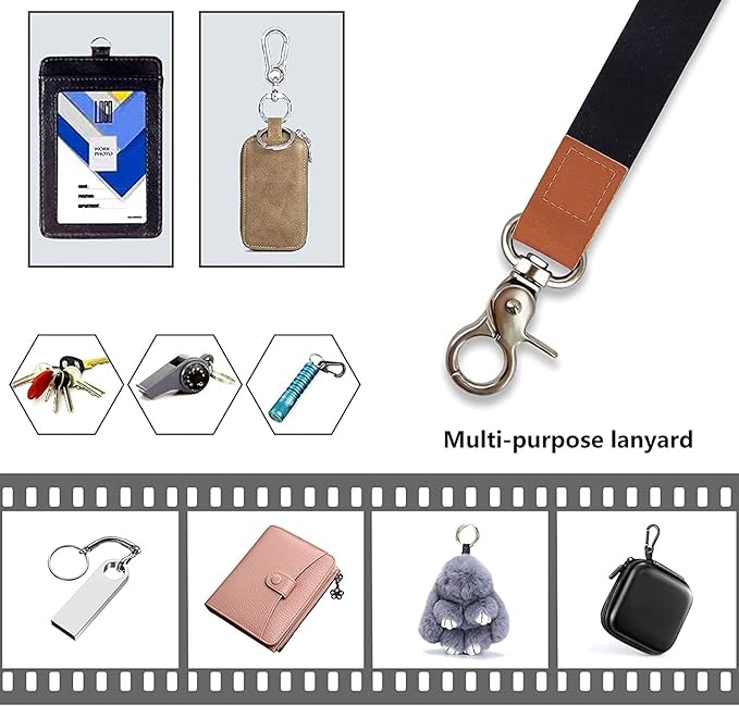 Lanyard, Long Neck Lanyard Key Lanyard, Id Badge Lanyard for Women and Men, Cute Cool Lanyard Strap for Car Keys, Card Holder, Whistle, Keychain, Wallet(Light Blue)