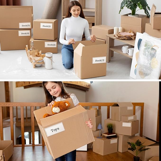 36 Pack Adhesive 10.8" x 3.5" Index Card Pockets with Top Open for Loading, Clear Plastic Labels Holders for Storage Bins Library Card Totes Shelves