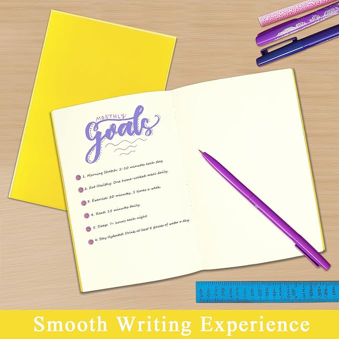 4 Pack Blank Books for Kids, Small Journals Bulk, Girls Notebooks for Drawing & Writing, 5.5"x 8.3", 60 Pages - Sketchbooks w/Soft Cover, Unlined Paper, A5 Travel Size (Dark Yellow)