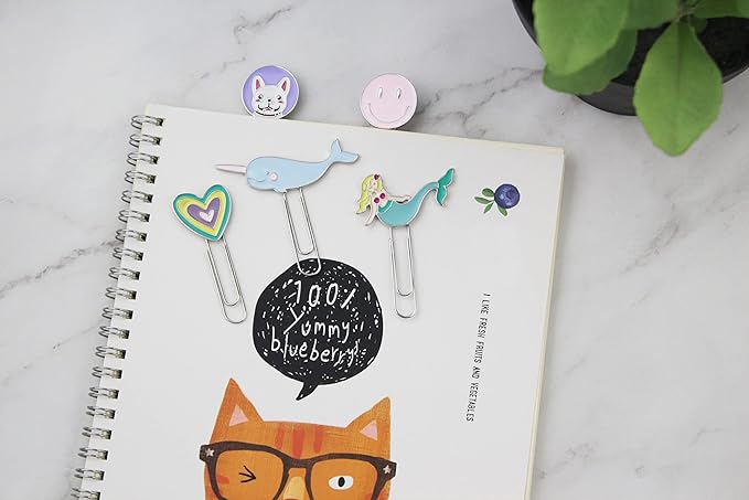 5PCS Paper Clips,Metal Paper Clips with Lovely Shape,Office Accessories for Desk Bookmark Office School Notebook