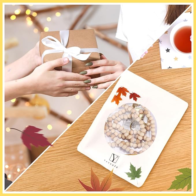 Teacher Lanyard with Id Holder, Cute Lanyards for Id Badges Keys, Retractable Natural Wooden Beaded Lanyard for Women, Lake Blue