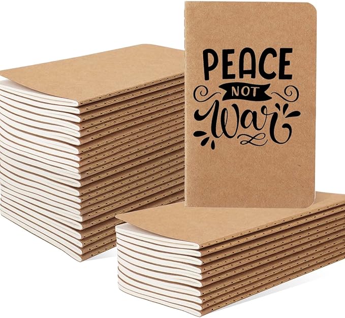 32PCS Mini Notebooks Bulk, 3.5" x 5.5", Brown, 60 Pages Blank Paper Small Pocket Notebook Set, Mini Journal Memo Notepads for Kids, Students, Traveler, School Office Supplies