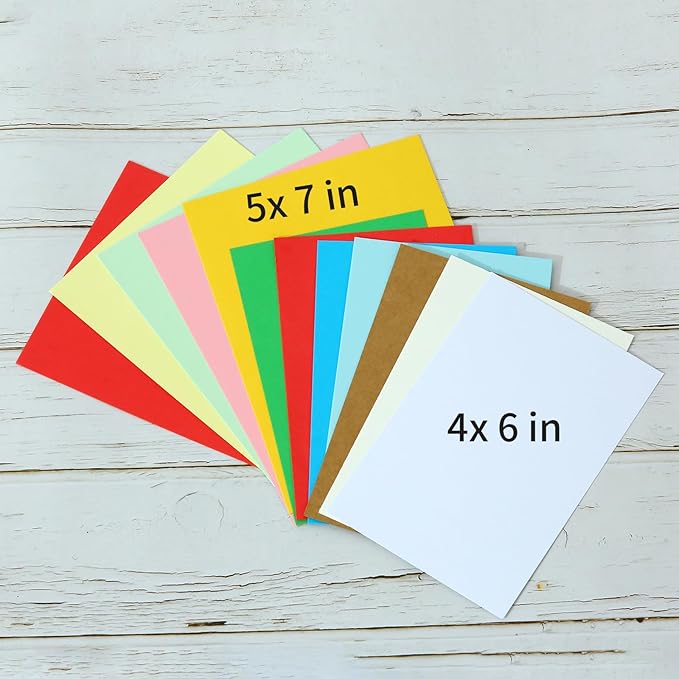 50 Packs Color Cardstock Paper Blank Colored 5x7 Cards, 250 GSM Thick Paper, for DIY Crafting, Greeting Cards Making, Invitations, making Postcards