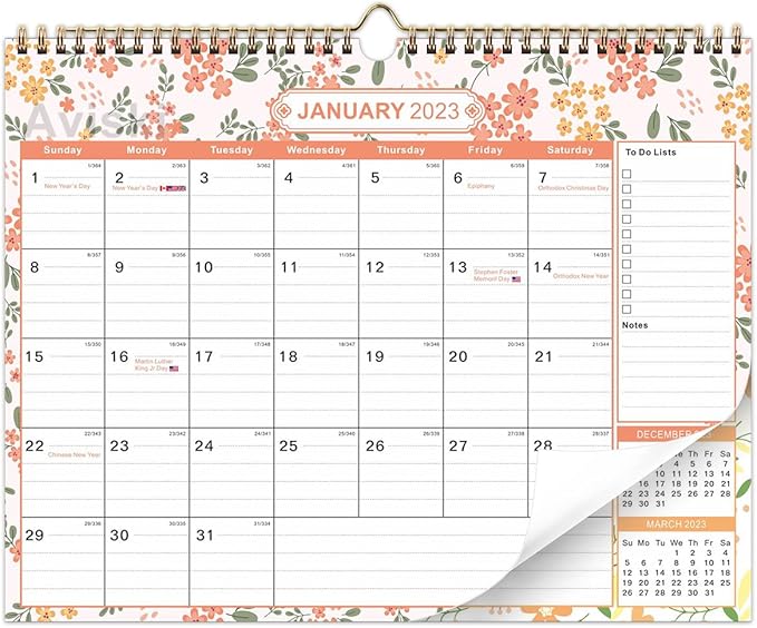 2025-2026 Wall Calendar - 18 Month Calendar from January 2025 - June 2026, 15" x 11.5", Large Blocks, Two-Wire Binding for Planning and Organizing for Home or Office, with Julian Dates