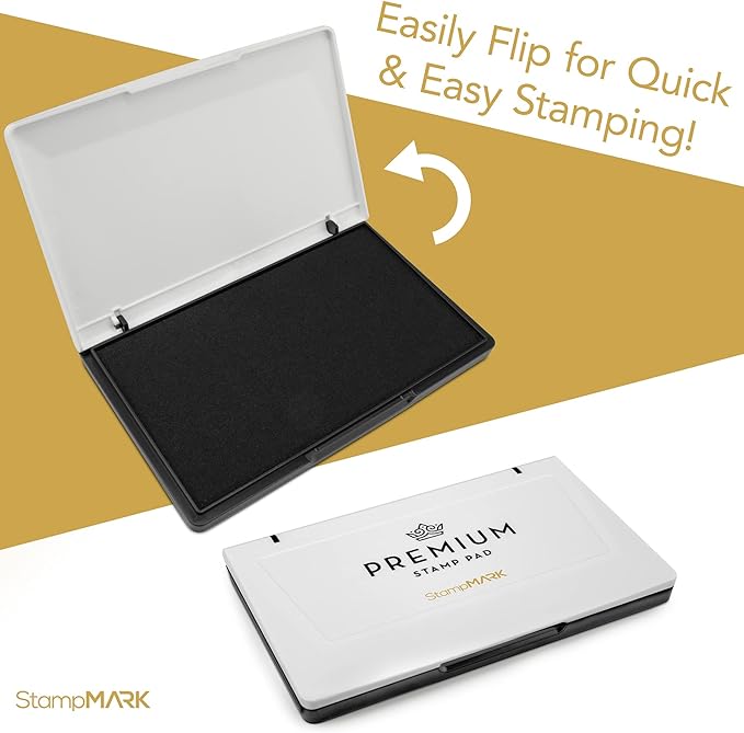 Premium Stamp Pad Extra Large Size 6" x 8" - for Traditional Rubber Stamps - Felt Pad Dry