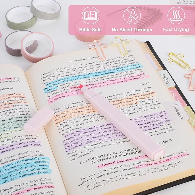 40 Pcs Bible Study Supplies,Bible Journaling Kit for Women, Morandi Bible Study Kit with Pastel Bible Highlighters and Tabs,Bible Pens,Sticky Notes,Bible Annotation Kit