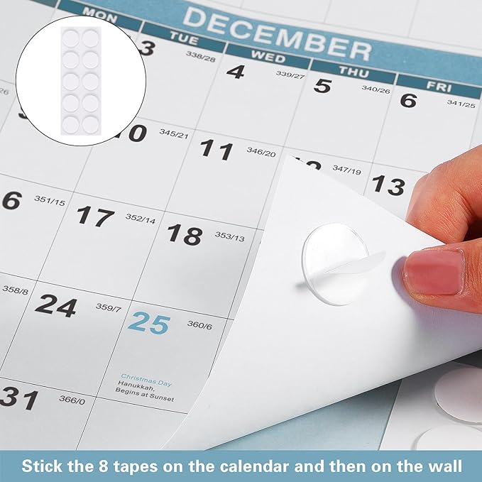 2025 Wall Calendar 34.8" x 22.8" Large Vertical Yearly Wall Hanging Calenda with Julian Date Thick Paper Calendar 12 Month Annual Wall Planner for Wall Office Fridge(Light Blue)