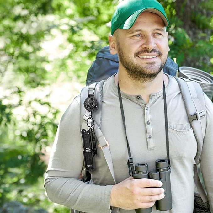 4 Pack Retractable Keychain Heavy Duty, Badge Reels Retractable, Tactical ID Badge Holder with Upgraded Zinc Alloy Carabiner, 31.5'' Coated Steel Cord, Bearing 8.0 oz