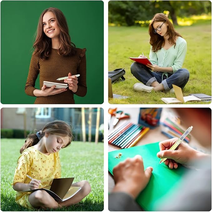 5 Count Pastel Gel Ink Pen Set,Cute Note Taking 0.5mm Fine Point Retractable 5 Count Black Ink Pens for Writing, Journaling, School, Office (Light Green Clear)