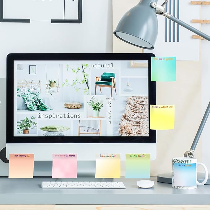 12 Pieces Snarky Office Sticky Notes Funny Note Pads Work Sucks Complaining Quotes Vibrant Negative Passive Office Notepads Adhesive Memo Pad for Colleague Supplies, 3 x 3 Inch(Funny Style)